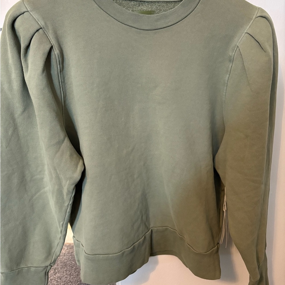 Mother denim curveball sweatshirt cooor Avacodo sz L nwt new